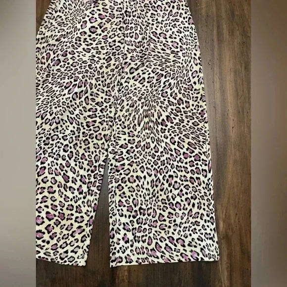 2/$12 Thalia Sodi Pantsuit XS Jumpsuit Pink Leopard Print Wide Leg Sleeveless - Picture 3 of 15